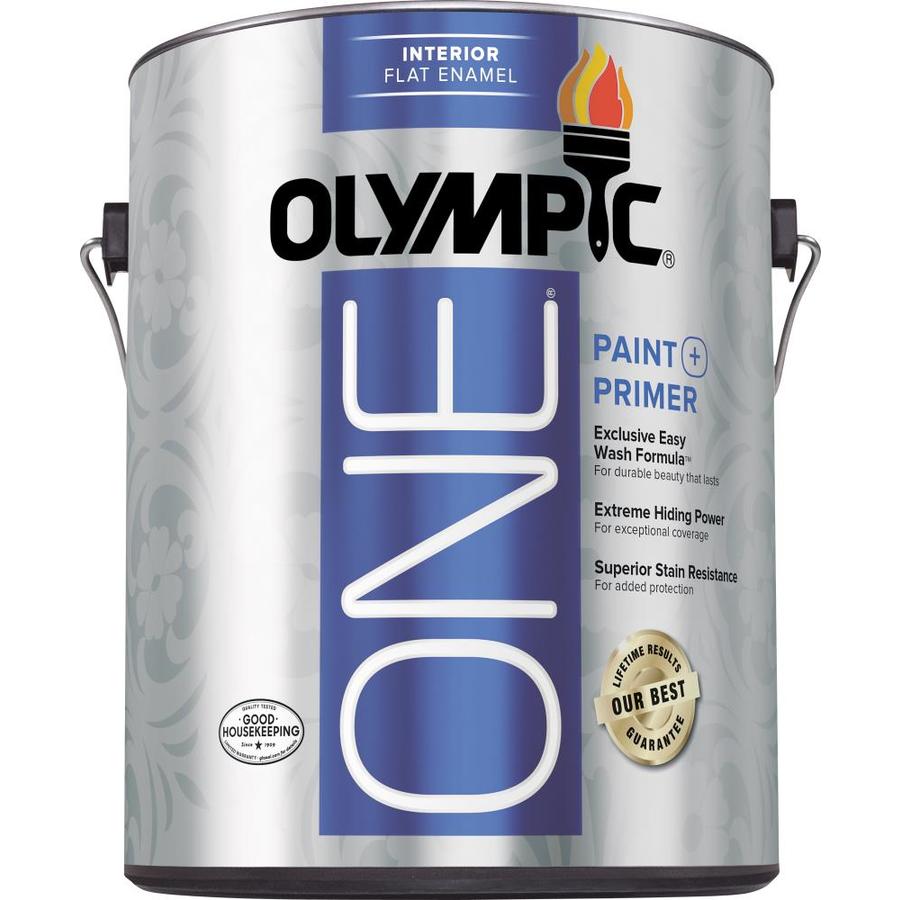 Olympic ONE Flat Tintable Enamel Tintable Interior Paint (1-Gallon) in ...