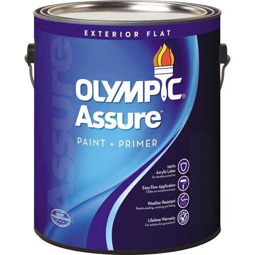 Olympic Assure Ultra White/Base1 Flat Exterior Tintable Paint (Actual