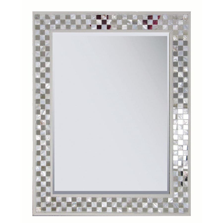 shop style selections cream rectangle framed wall mirror at lowes shop style selections cream rectangle framed wall mirror at lowes