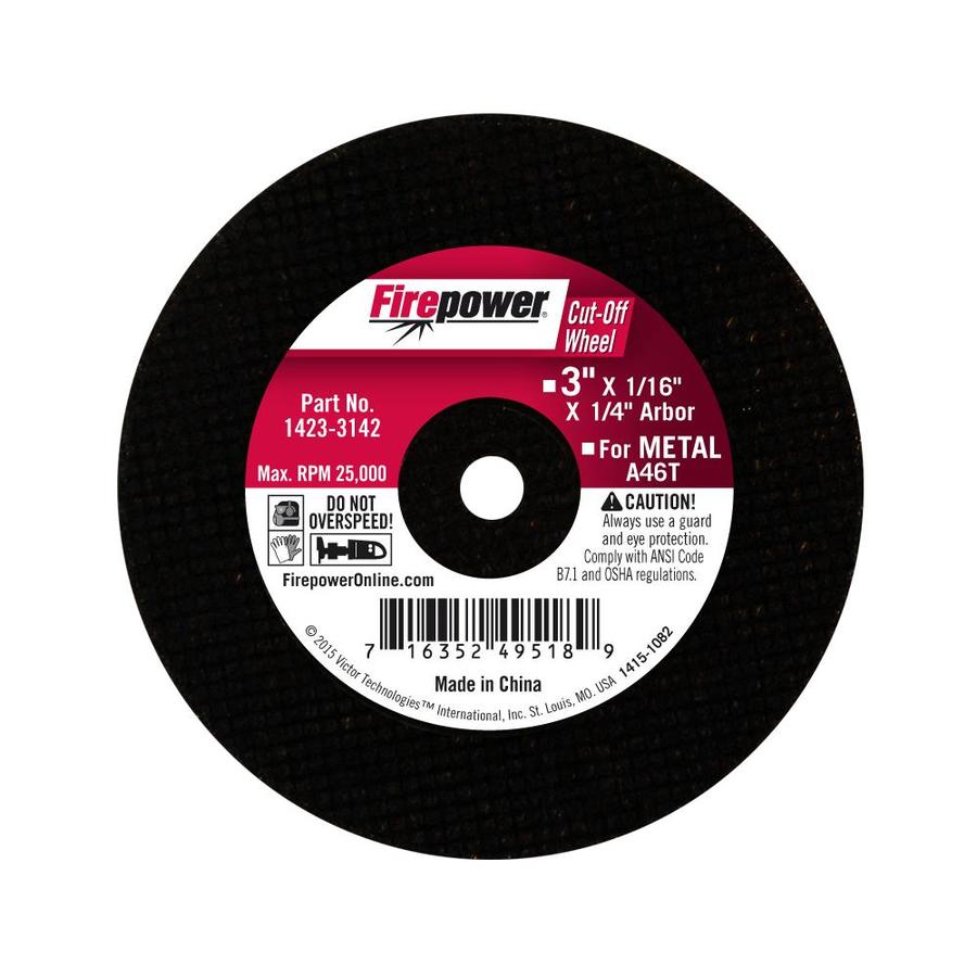 Firepower Steel 3in Diamond Arbor CutOff Wheel in the