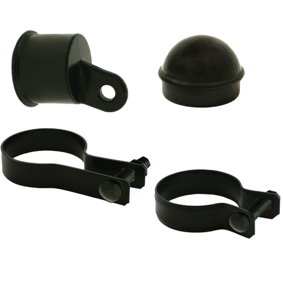  02601BKB Black Vinyl-Coated Chain-Link Fence Corner Post Kit