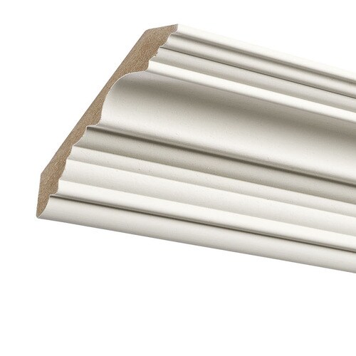 41/8in x 8ft Primed MDF Crown Moulding (Actual 4.125in x 8ft) at