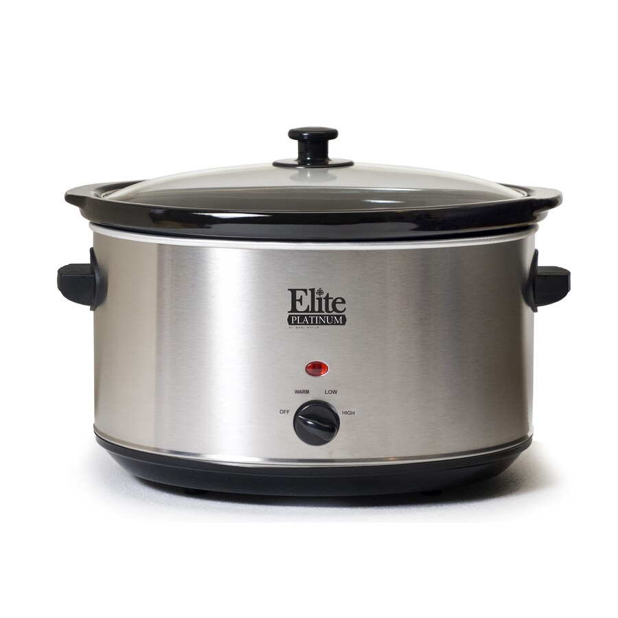 Elite Platinum 8.5-Quart Stainless Steel Oval 1-Vessel Slow Cooker at ...