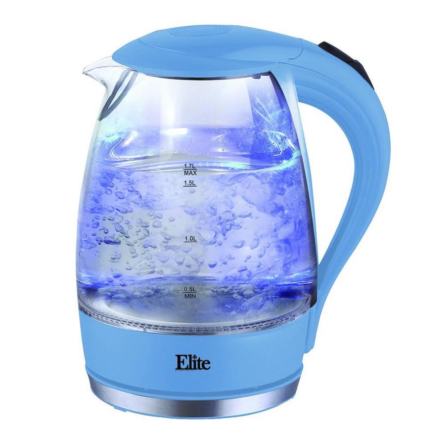 Elite 1.7 Liter Glass Cordless Electric Kettle in the Water Boilers