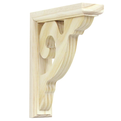 Ornamental 7in Pine Unfinished Wood Corbel in the Corbels department