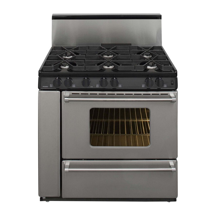 Premier 36-in 3.9-cu ft Manual Clean Gas Range (Stainless) at Lowes.com