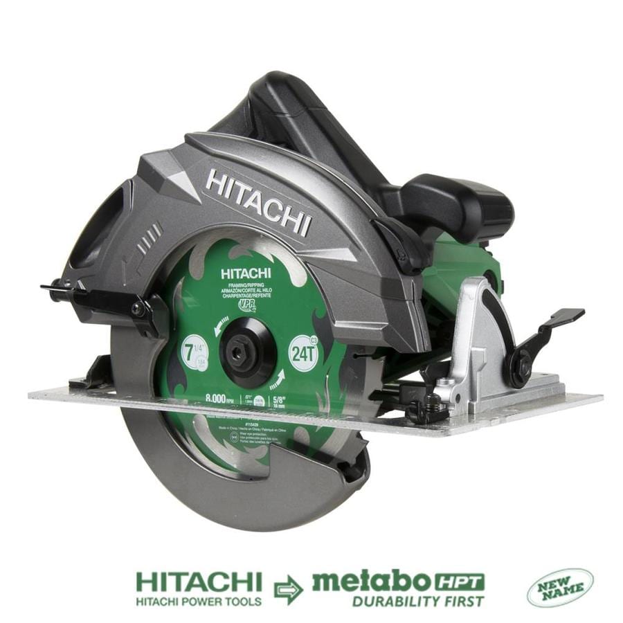 Hitachi 71/4in Corded Circular Saw with Aluminum Shoe and Hard Case