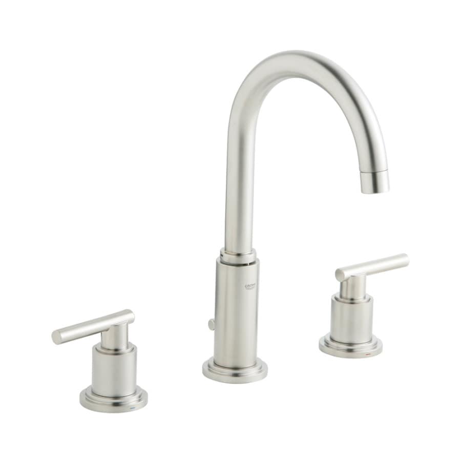Grohe Atrio Brushed Nickel 2 Handle Widespread Watersense Grohe Atrio Brushed Nickel 2 Handle Widespread Watersense Bathroom Faucet Drain Included