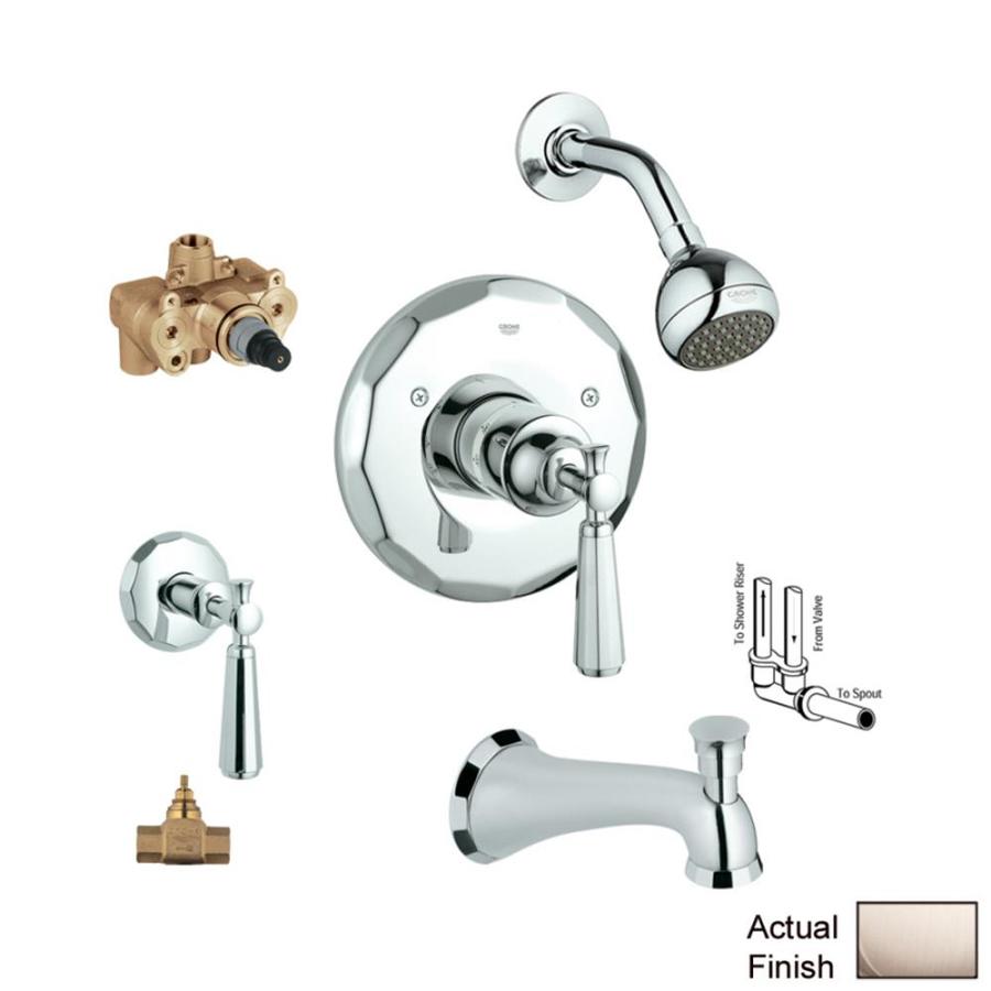 GROHE Kensington Brushed Nickel 1Handle Bathtub and Shower Faucet with Valve in the Shower