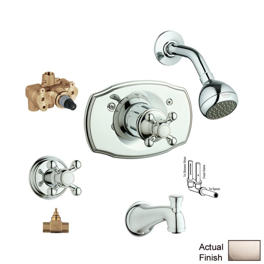 Grohe Geneva Brushed Nickel 2 Handle Bathtub And Shower