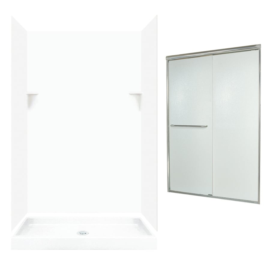 Swan White 5 Piece Alcove Shower Kit Common 32 In X 48 In