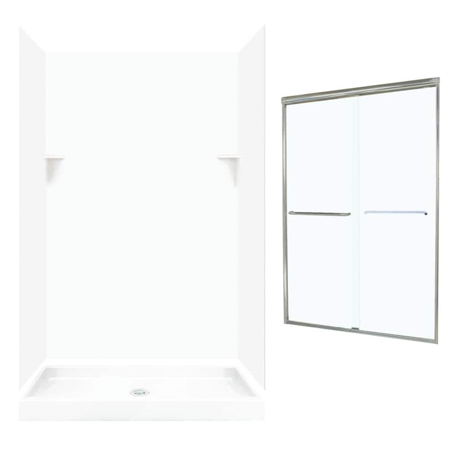 SWAN White 5-Piece Alcove Shower Kit (Common: 34-in x 48-in; Actual: 33.125-in x 48-in)