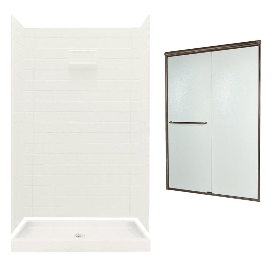 Swanstone Veritek Bisque Fiberglass/Plastic Wall and Floor 5Piece