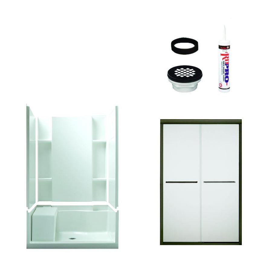 Shop Sterling Accord White 5Piece Alcove Shower Kit 36in x