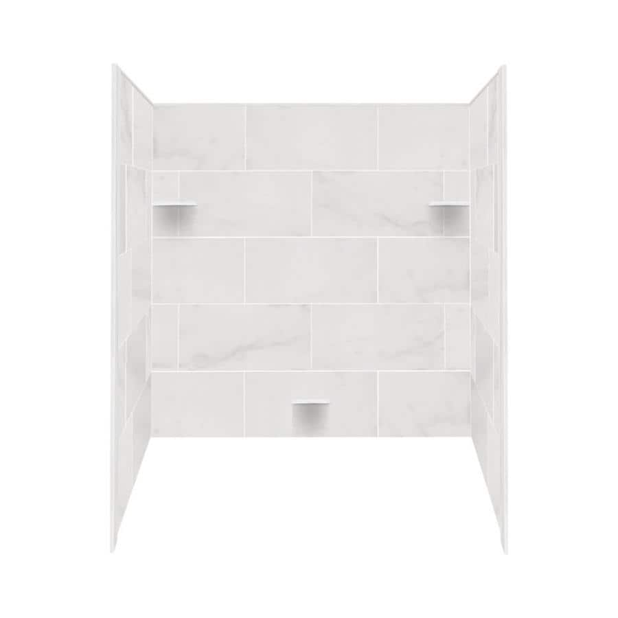 Style Selections White Carrara Solid Surface Bathtub Wall