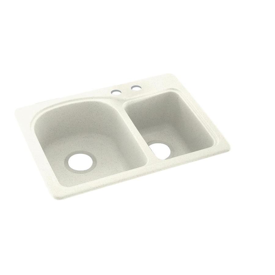 Swan 25 In X 18 Bisque Double Basin Drop 2 Hole Residential