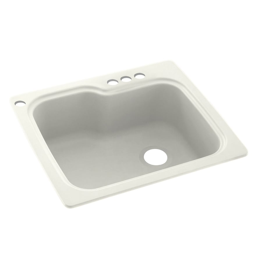 Swanstone 25 In X 22 In Bisque Single Bowl Drop In 4 Hole