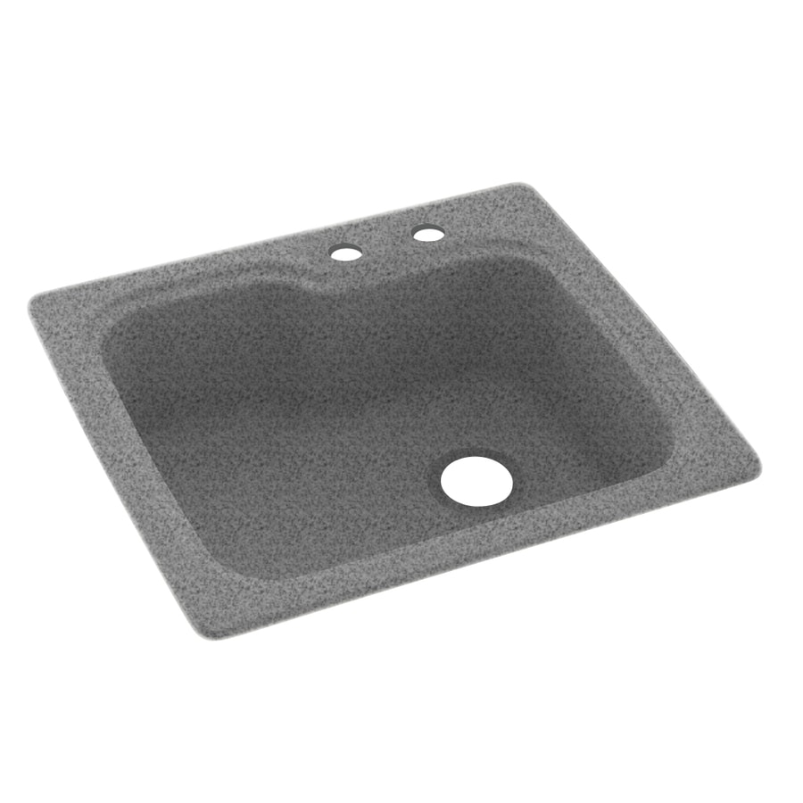 Swanstone 25 In X 22 In Gray Granite Single Bowl Drop In 2 Hole