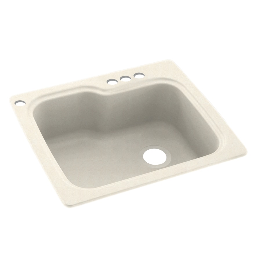 Swanstone Drop In 25 In X 22 In Pebble Single Bowl 4 Hole Kitchen Sink   718426070315 