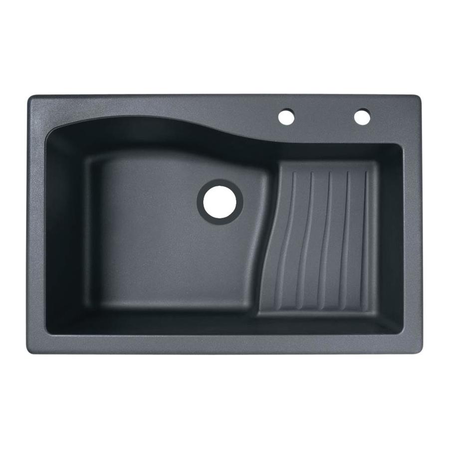 SWAN 33-in x 22-in Nero Single-Basin Drop-in or Undermount ...