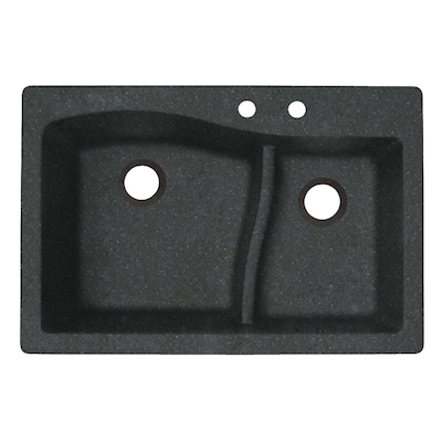 33 In X 22 In Nero Double Basin Drop In Or Undermount 2 Hole Residential Kitchen Sink
