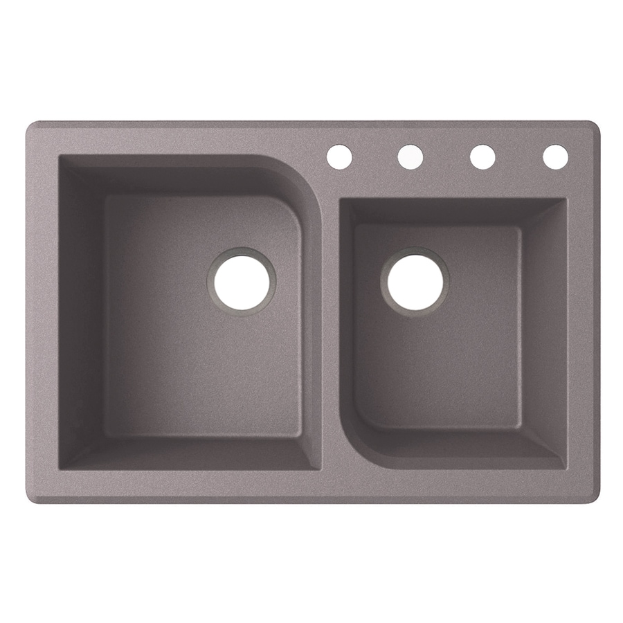 Swanstone 33 In X 22 In Metallico Double Basin Drop In Or