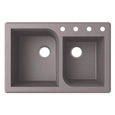 Swanstone 33 In X 22 In Metallico Double Basin Drop In Or