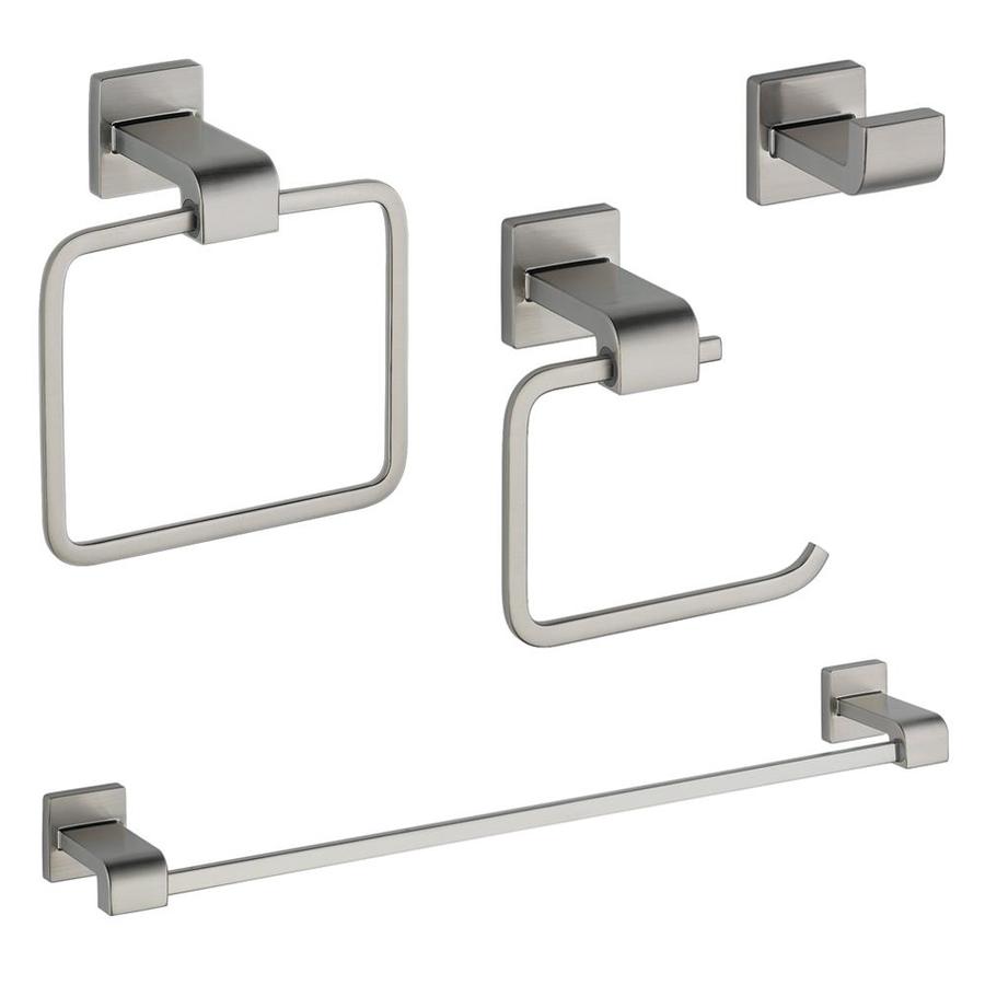 DELTA 4Piece Arzo Stainless Decorative Bathroom Hardware Set at