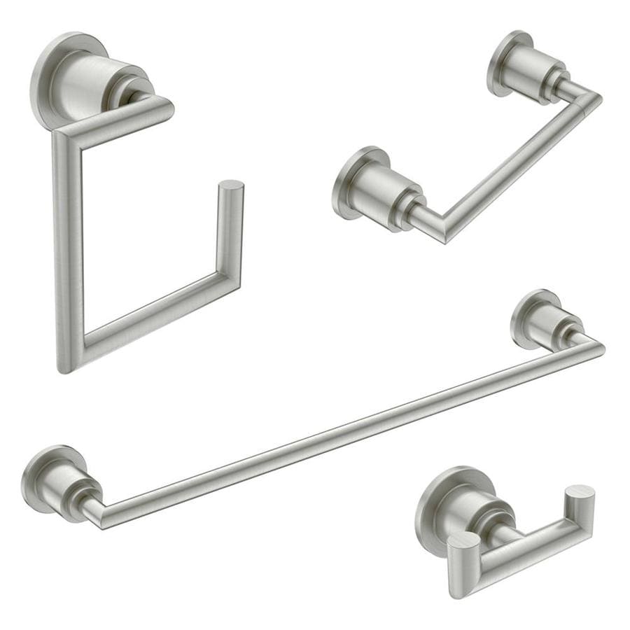 Moen 4 Piece Arris Brushed Nickel Decorative Bathroom Hardware Moen 4 Piece Arris Brushed Nickel Decorative Bathroom Hardware Set