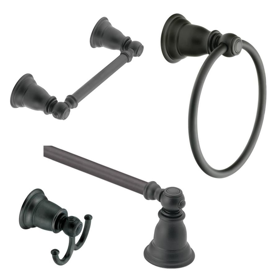 Moen 4 Piece Kingsley Wrought Iron Decorative Bathroom Hardware Set At