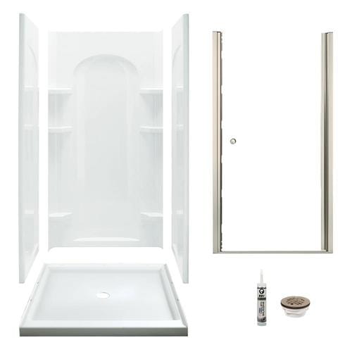 Sterling Ensemble White 5 Piece Alcove Shower Kit Common 34 In X 42 In Actual 34 In X 42 In