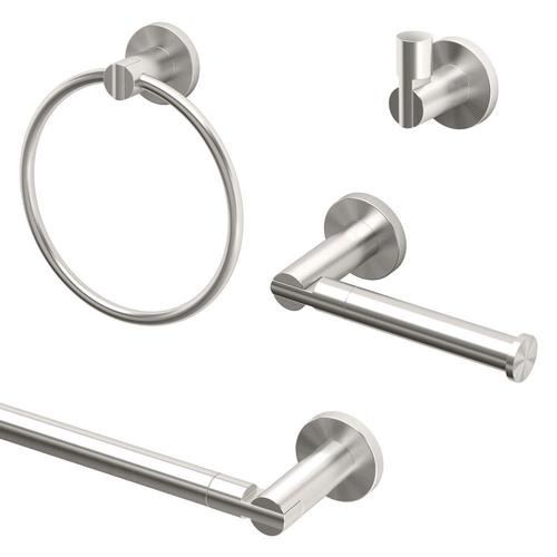 Gatco Channel Satin Nickel Metal Bath Accessory Set in the Bathroom Accessories department at