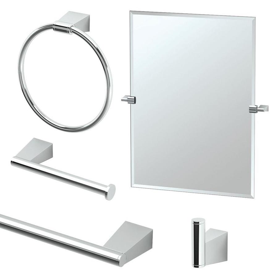 Gatco Bleu Chrome Metal Bath Accessory Set in the Bathroom Accessories