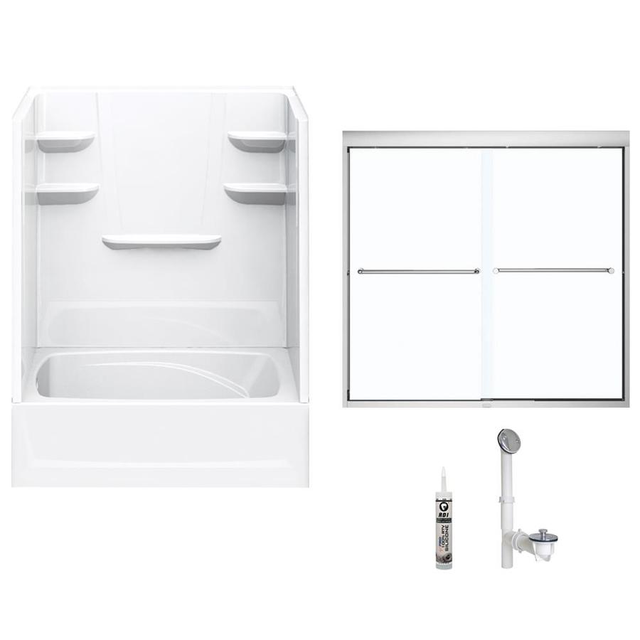 A2 White 5-Piece 60-in x 42-in x 79-in Bathtub Shower Kit in the Bathtub Shower Kits department ...