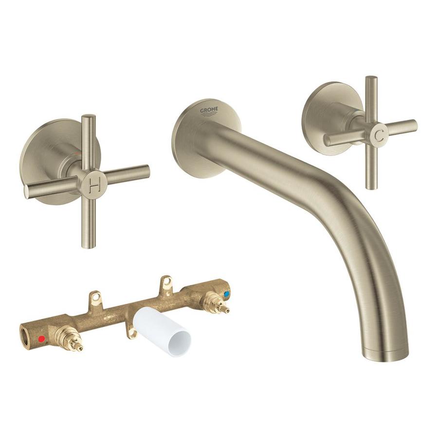 GROHE Atrio Brushed Nickel 2-Handle Residential Wall Mount Bathtub