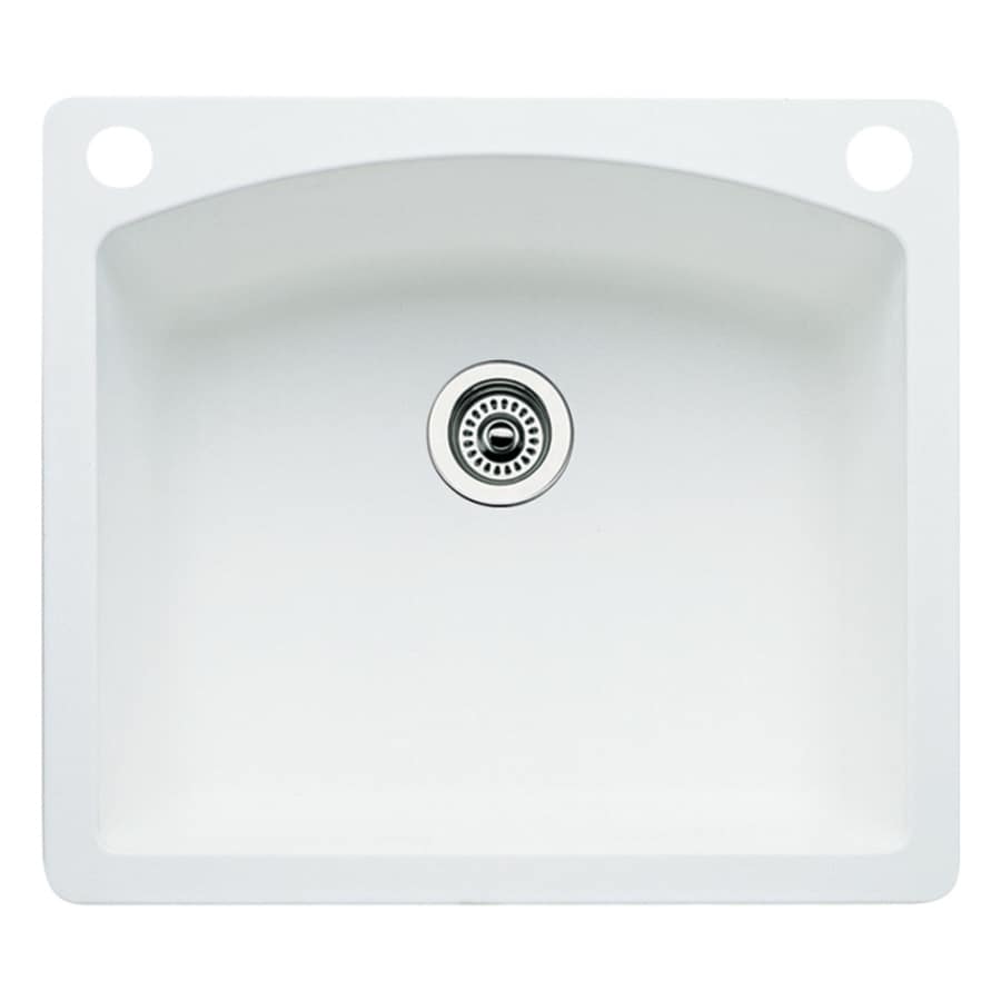 Shop BLANCO Diamond 22-in x 25-in White Single-Basin Granite Drop-in ...