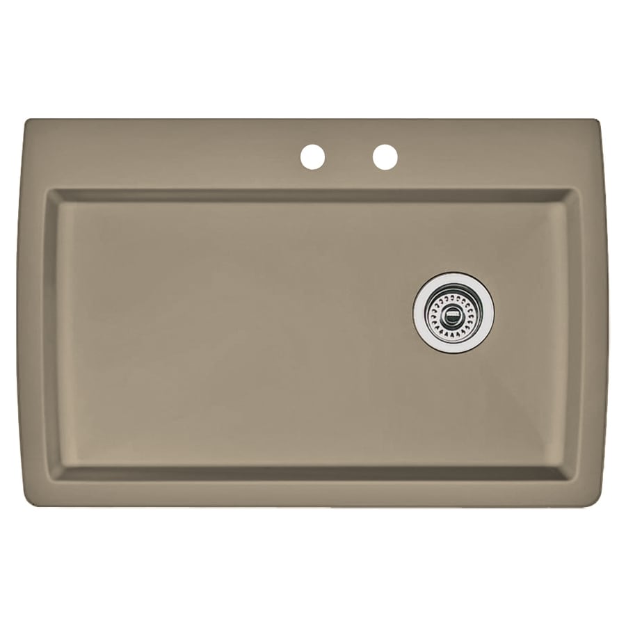 BLANCO Diamond 33.5-in x 22-in Truffle (Brown) Single Bowl Drop-In or Undermount 2-Hole Residential Kitchen Sink