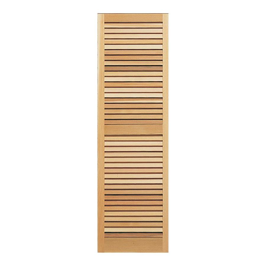 Southern Shutter 2-Pack 18-in W x 67-in H Raw cedar Louvered Wood ...