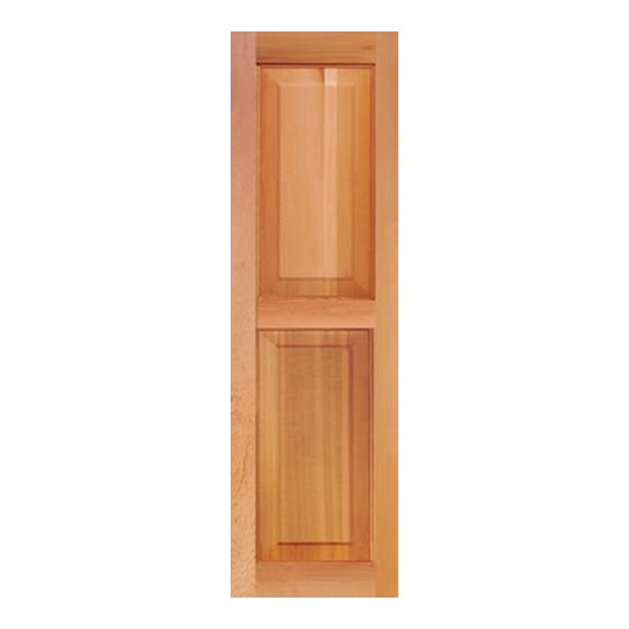Southern Shutter 2Pack Raw Cedar Raised Panel Wood Exterior Shutters