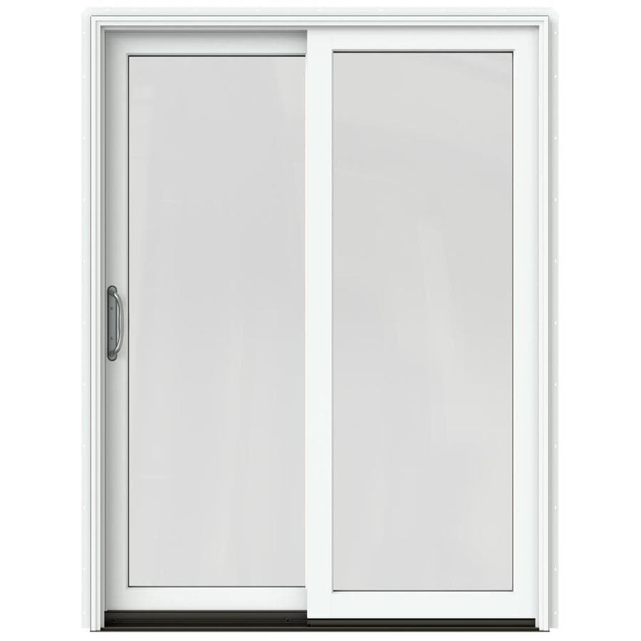 JELDWEN 60in x 80in Clear Glass White CladWood LeftHand Sliding