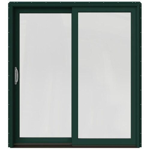 JELDWEN 72in x 80in Clear Glass Hartford Green CladWood LeftHand