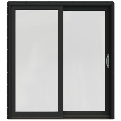 Jeld-wen 72-in X 80-in Clear Glass Bronze Clad-wood Right-hand Double 