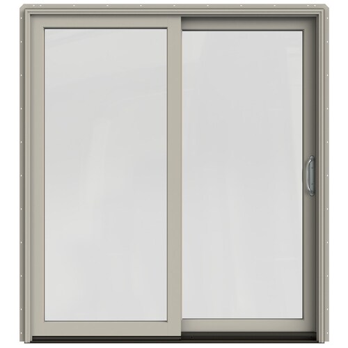 Jeld Wen Clear Glass Desert Sand Clad Wood Right Hand Double Door