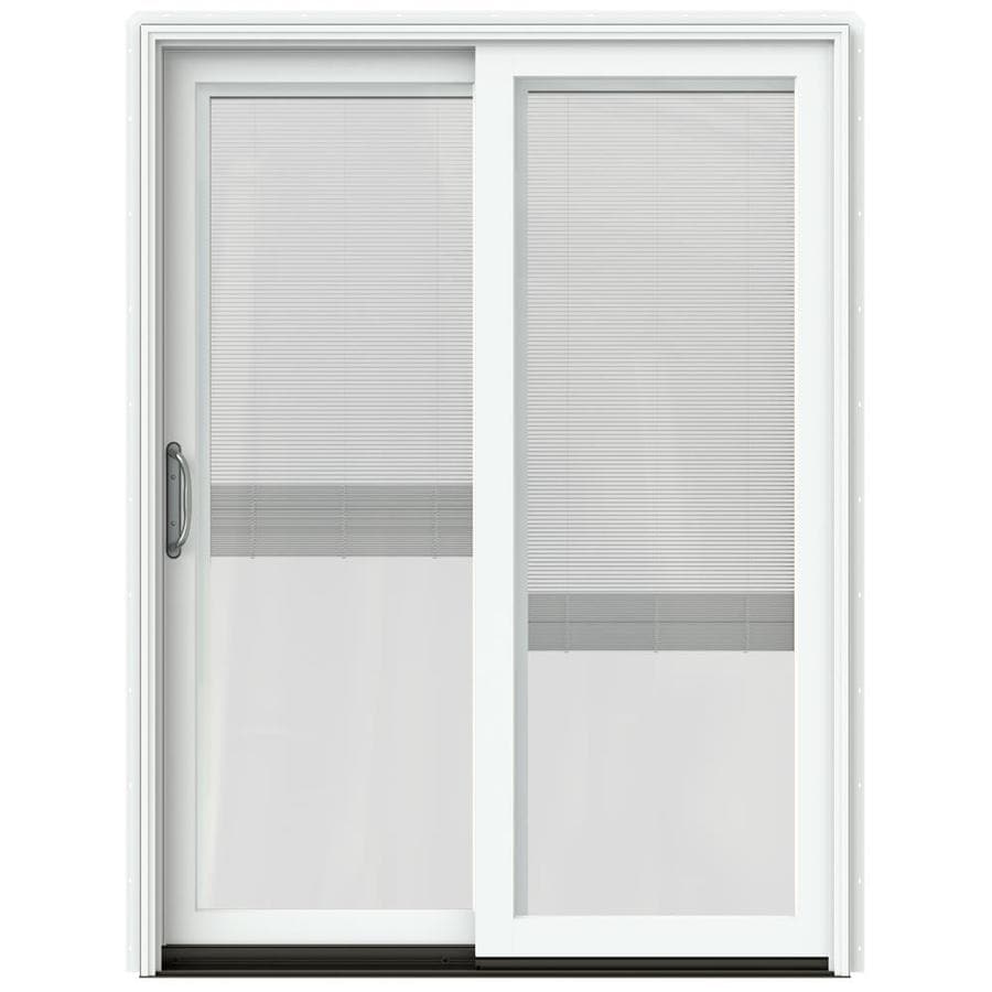 JELD-WEN 60-in x 80-in Blinds Between The Glass White Clad-Wood Left