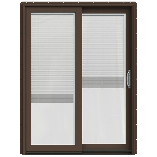 JELD-WEN 60-in x 80-in Blinds Between The Glass Dark Chocolate Clad