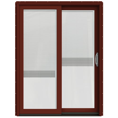 JELD-WEN 60-in x 80-in Blinds Between The Glass Mesa Red Clad-Wood