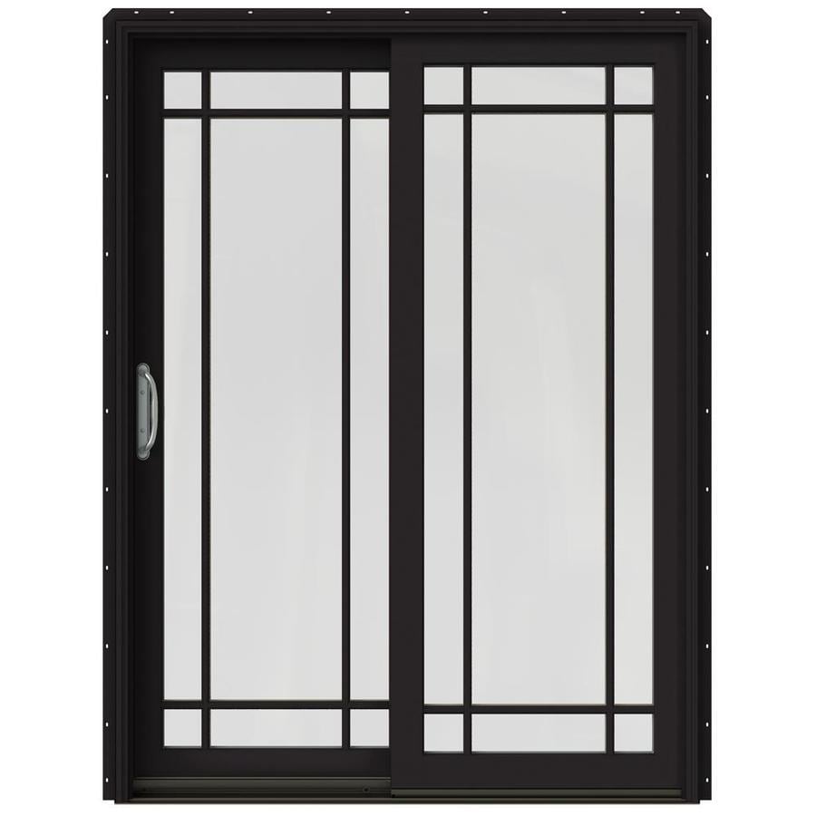 Jeld Wen Simulated Divided Light Black Clad Wood Left Hand Sliding