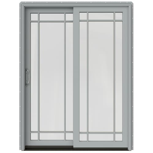 JELDWEN 60in x 80in Simulated Divided Light Silver CladWood Left