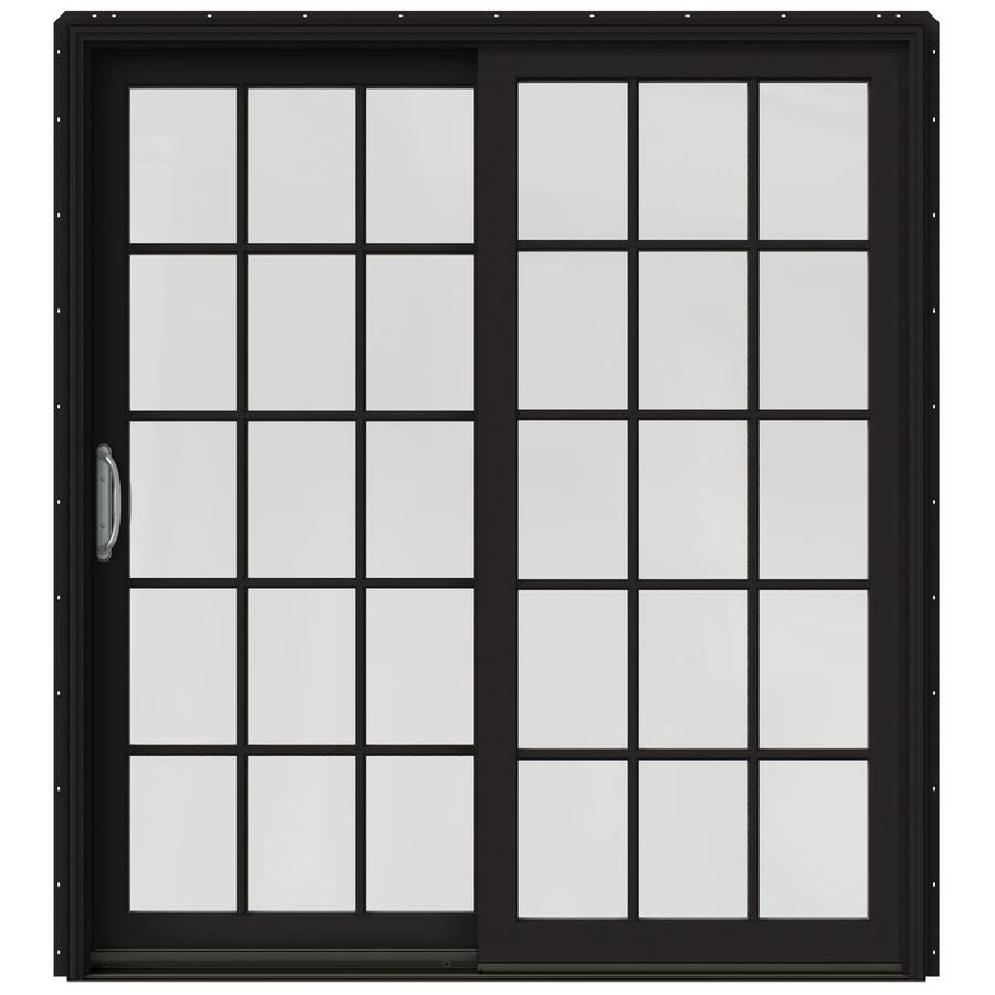 Jeld Wen Simulated Divided Light Black Clad Wood Left Hand Sliding