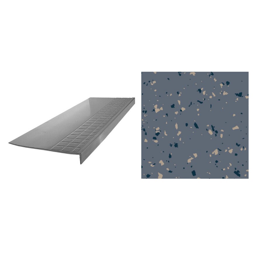 FLEXCO 800 Series Rubber Stair Tread 6Pack 12.25in x 36in Blue